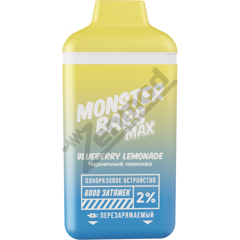 Фото и внешний вид — Monster Bars Max 6000 - Blueberry Lemonade