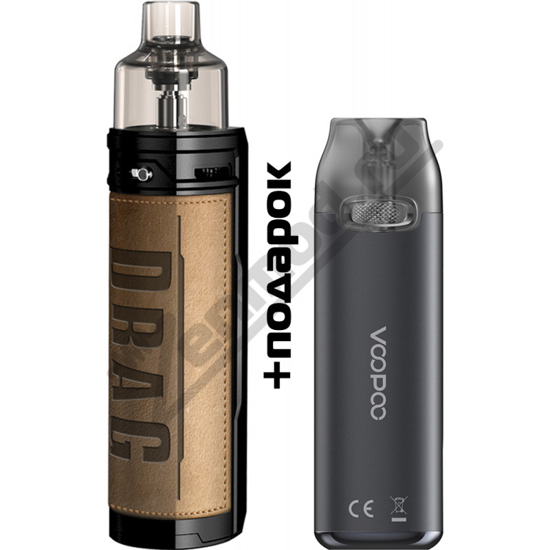 Фото и внешний вид — VooPoo DRAG S Retro + Vmate Pod Grey Gift Set